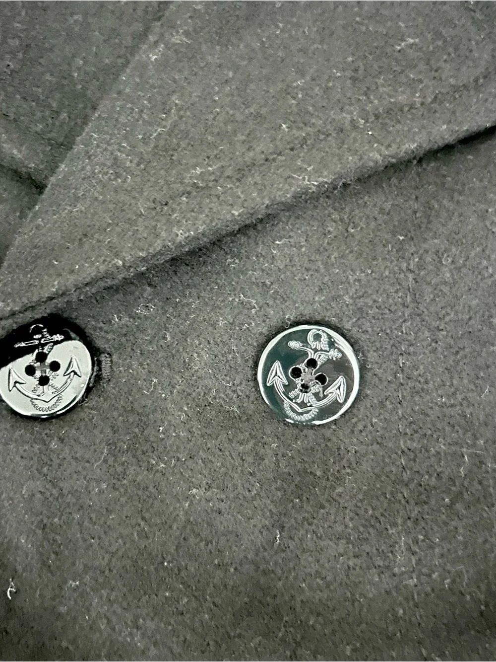 Gap Wool Blend Pea Coat Button Up Kids Small 6-7 Black Dressy VTG